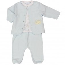 E13312: Baby Boys Nursery 3 Piece Outfit (0-6 Months)